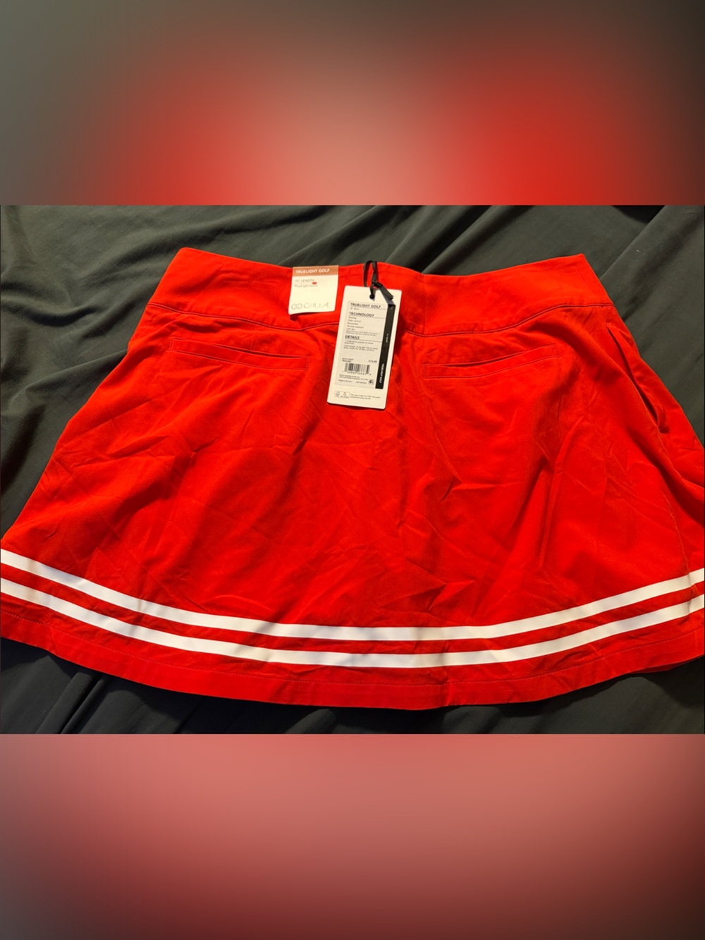 CALIA by Carrie Underwood Red Athletic Skort with White Stripes